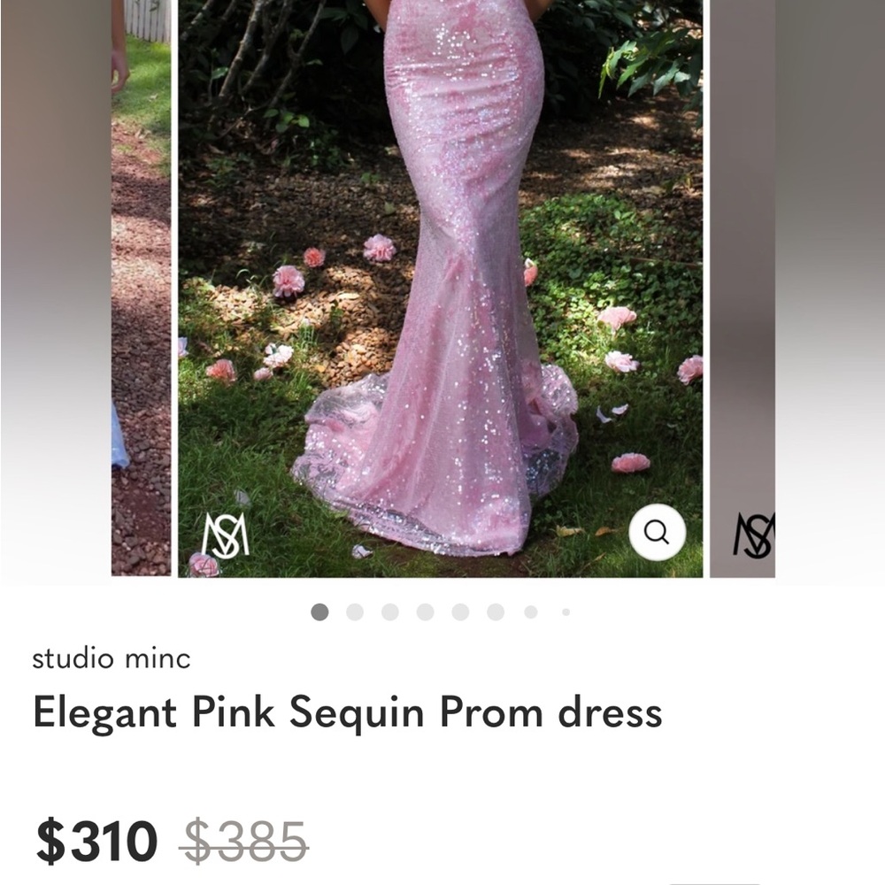 Elegant Pink Sequin Gown